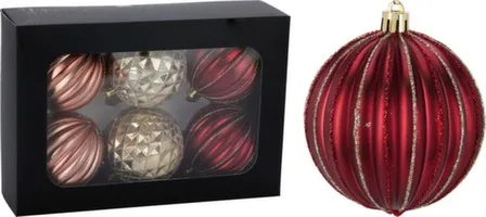 Купить Ёлочное украшение Шар, диаметром 8 см, набор 6 шт, в ассортименте, Koopman в интернет-магазине Akvilon.kz