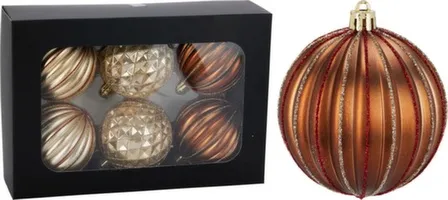 Купить Ёлочное украшение Шар, диаметром 8 см, набор 6 шт, в ассортименте, Koopman в интернет-магазине Akvilon.kz
