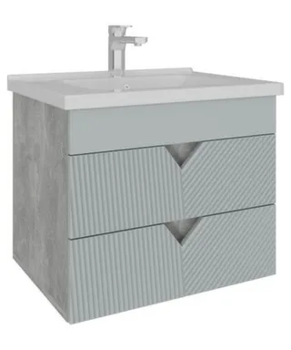 Тумба подвесная Аида Ателье Светлое 2 ящика с умывальником Orbita 1170-80/810, 80 см, AVK в интернет-магазине Akvilon.kz