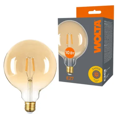 Купить Светодиодная лампа FILAMENT WF-G125-10W2,4KE27 10Вт 2400K Е27, Wolta в интернет-магазине Akvilon.kz