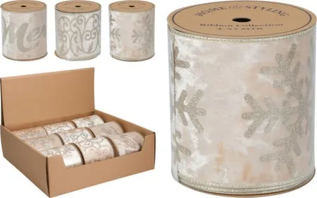 Купить Лента для декорирования, бежевый, 457x10 см, в ассортименте, Koopman в интернет-магазине Akvilon.kz