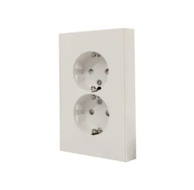 Розетка двойная Auroom серия Linea с/з Белый, soft touch, 250V-16A в интернет-магазине Akvilon.kz Розетка двойная Auroom серия Linea с/з Белый, soft touch, 250V-16A в интернет-магазине Akvilon.kz