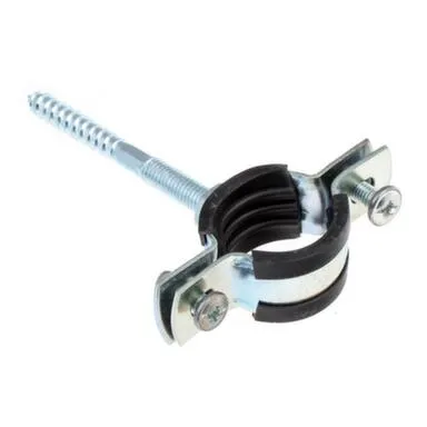 Купить Хомут с креплением на шуруп 3/4", 25-28 мм, белый цинк, 1 шт, Стройбат в интернет-магазине Akvilon.kz