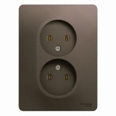 Купить Розетка 2-местная Schneider Electric Шоколад в интернет-магазине Akvilon.kz