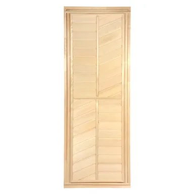 Купить Дверь глухая, горизонтально-диагональная, 1,9x0,7 м, липа Класс А, короб из сосны, с ручками и петлями в интернет-магазине Akvilon.kz