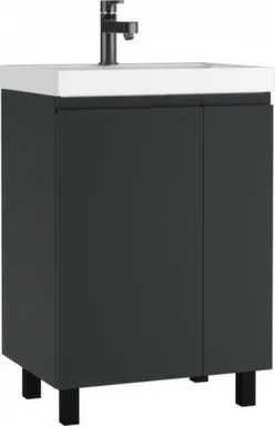 Купить Тумба Graffo без ящика графит матовый с умывальником UNIT 60 см, ДОМИНО в интернет-магазине Akvilon.kz