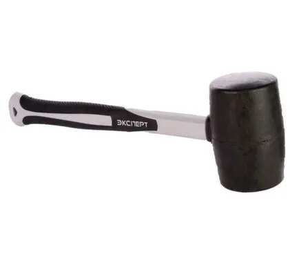 Купить Киянка 680 гр, резиновая черная с фиберглассовой рукояткой, Эксперт в интернет-магазине Akvilon.kz