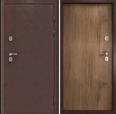 Купить Дверь металлическая Медверь 3 Антик медь / Дуб крафт табачный Правое 2050x960 в интернет-магазине Akvilon.kz