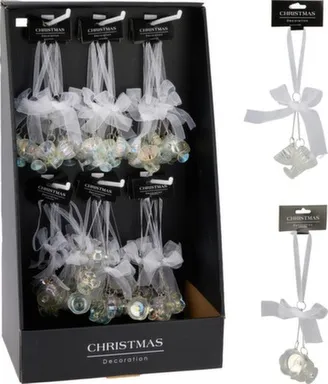 Купить Декорация подвесная Винный бокал, перламутр, 2,5x2,5x16 см, в ассортименте, Koopman в интернет-магазине Akvilon.kz