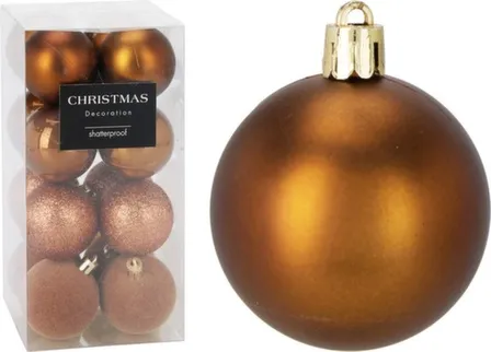 Купить Ёлочное украшение Шар, бронза, диаметр 5 см, набор 16 шт, в ассортименте, Koopman в интернет-магазине Akvilon.kz