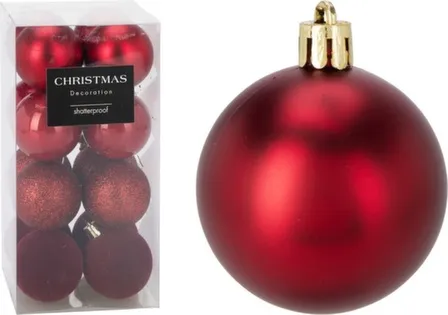 Купить Ёлочное украшение Шар, красный, диаметр 5 см, набор 16 шт, в ассортименте, Koopman в интернет-магазине Akvilon.kz