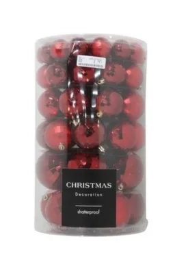 Купить Ёлочное украшение Шар, красный, набор 64 штуки, дизайн и размер в ассортименте, Koopman в интернет-магазине Akvilon.kz