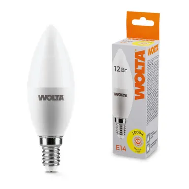 Купить Светодиодная лампа 25YC12E14 12Вт 3000K E14, Wolta в интернет-магазине Akvilon.kz