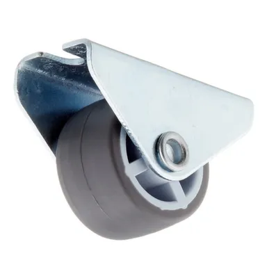Купить Опора колесная неповоротная на площадке, 25 мм, пластик/резина, серый, 1 шт, Стройбат в интернет-магазине Akvilon.kz