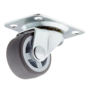 Купить Опора колесная поворотная на площадке, 30 мм, пластик/резина, серый, 1 шт, Стройбат в интернет-магазине Akvilon.kz