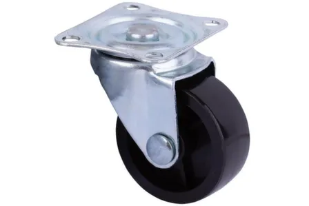 Купить Опора колесная поворотная на площадке, 38 мм, пластик/резина, черный, 1 шт, Стройбат в интернет-магазине Akvilon.kz