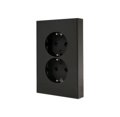 Розетка двойная Auroom серия Linea с/з Черный, soft touch, 250V-16A в интернет-магазине Akvilon.kz Розетка двойная Auroom серия Linea с/з Черный, soft touch, 250V-16A в интернет-магазине Akvilon.kz