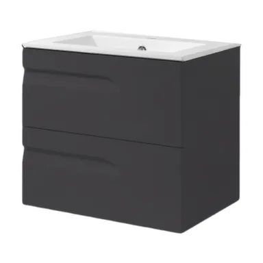 Купить Тумба подвесная Скай графит с умывальником Элит-80G 80 см, Сансервис в интернет-магазине Akvilon.kz