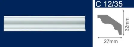 Купить Плинтус потолочный 32x27x2000мм, Solid в интернет-магазине Akvilon.kz