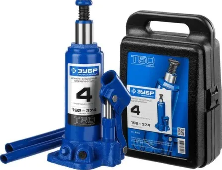 Купить Домкрат гидравлический, бутылочный, T50, 4 т, ЗУБР в интернет-магазине Akvilon.kz