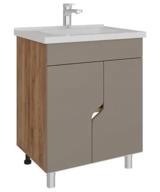 Тумба напольная Азалия Дуб Крафт Золотой 2 двери с умывальником Orbita 1170-60/610, 60 см, AVK в интернет-магазине Akvilon.kz