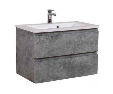 Купить Тумба подвесная Акцент серый мрамор с умывальником Альфа 70 см в интернет-магазине Akvilon.kz