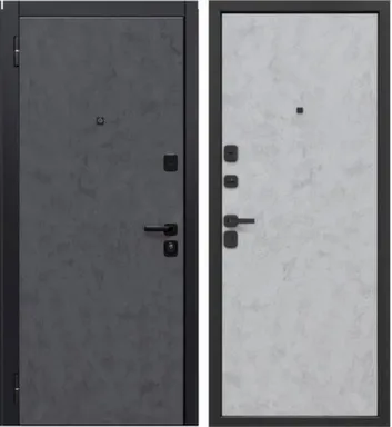 Купить Дверь металлическая 7,5см Монтана (бетон лофт графит) Бетон серый Феррони Левое 860 в интернет-магазине Akvilon.kz
