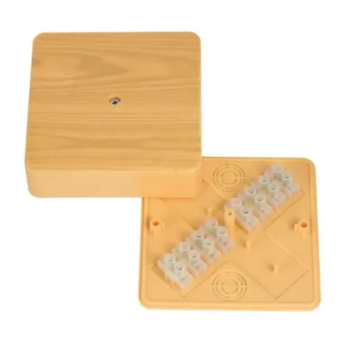 Купить Коробка распределительная о/у 100x100x28 c клеммником светлое дерево EKF в интернет-магазине Akvilon.kz