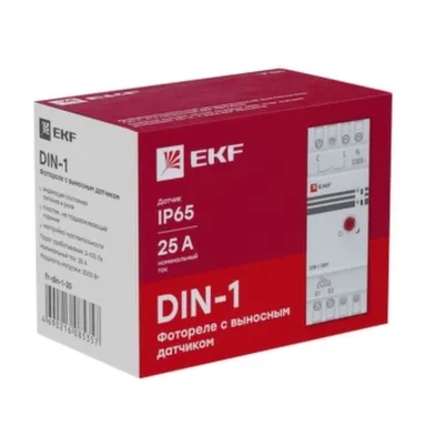 Купить Фотореле с выносным датчиком Din-1 25A 3000Вт EKF в интернет-магазине Akvilon.kz