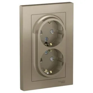 Купить Розетка 2-местная Schneider Electric Atlas с заземлением в интернет-магазине Akvilon.kz