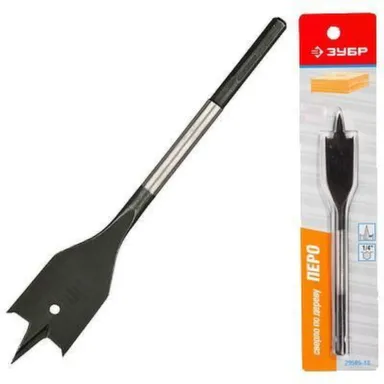 Купить Сверло перьевое по дереву для шуруповерта Ø 30/152 мм шестигранный хвостовик 1/4" с проточкой, Зубр в интернет-магазине Akvilon.kz