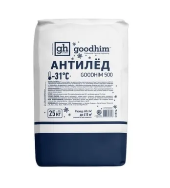 Купить Антигололёдный реагент 500 № 31, сухой, мешок, 25 кг, Goodhim в интернет-магазине Akvilon.kz