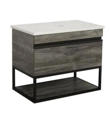 Купить Тумба подвесная Iron loft со столешницей White Gloss 85 см, Аква Родос в интернет-магазине Akvilon.kz