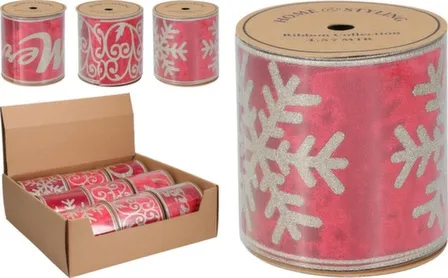 Купить Лента для декорирования, красный, 457x10 см, в ассортименте, Koopman в интернет-магазине Akvilon.kz