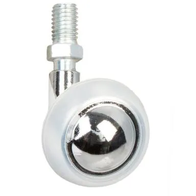 Купить Ролик одинарный с резьбовым штифтом М10, 40 мм, пластик/резина, хром, 1 шт, Стройбат в интернет-магазине Akvilon.kz