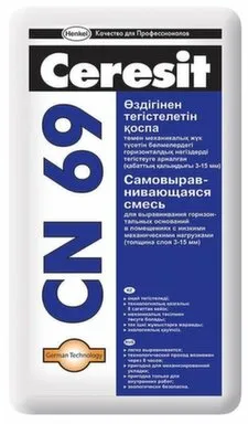 Купить Смесь CN69 для выравнивания бетонных оснований и стяжек пола 25кг, Ceresit в интернет-магазине Akvilon.kz