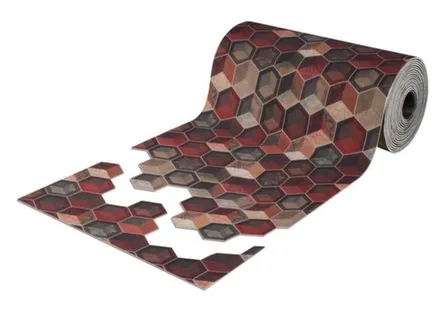 Купить Коврик-дорожка DIGITAL PRINT (17) "Куб" бордовый 1x15 м,SHAHINTEX в интернет-магазине Akvilon.kz