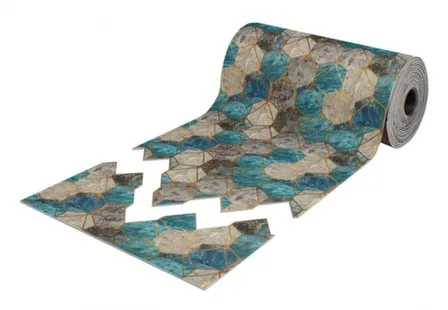 Купить Коврик-дорожка DIGITAL PRINT (21) "Соты" серо-голубой 1x15 м,SHAHINTEX в интернет-магазине Akvilon.kz