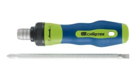 Купить Отвертка реверсивная комбинированная PH2/SL6, CrV, Сибртех в интернет-магазине Akvilon.kz