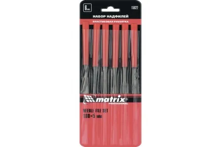 Купить Набор надфилей, 180x5 мм, 6 шт., пластиковые рукоятки, Matrix в интернет-магазине Akvilon.kz
