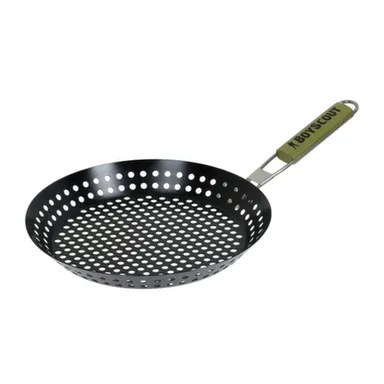 Купить Жаровня для морепродуктов и овощей с антипригарным покрытием, складная ручка, 53х Ø30x3 см, BOYSCOUT в интернет-магазине Akvilon.kz