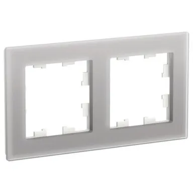 Купить Рамка 2-местная,серия AtlasDesign органическое стекло алюминий в интернет-магазине Akvilon.kz