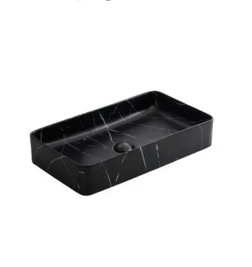 Купить Умывальник накладной 9396-P-065, черный мрамор, 60x43x11 см, Vilonty в интернет-магазине Akvilon.kz