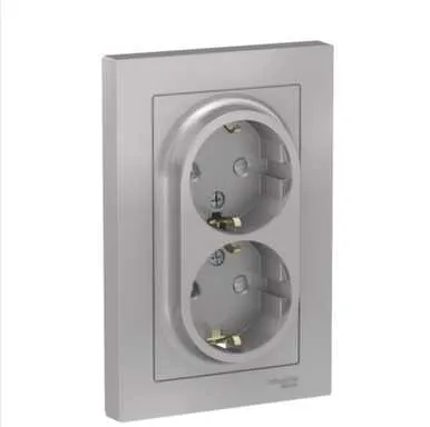 Купить Розетка 2-местная Schneider Electric Atlas с заземлением в интернет-магазине Akvilon.kz