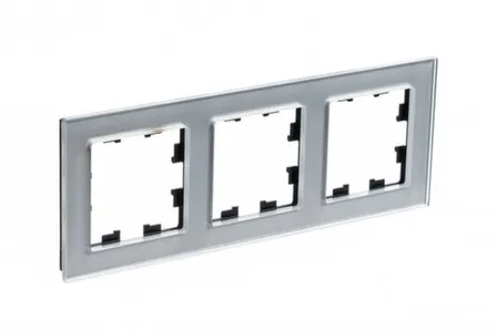 Купить Рамка 3-местная,серия AtlasDesign органическое стекло алюминий в интернет-магазине Akvilon.kz