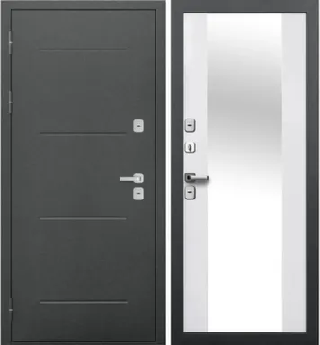 Купить Дверь металлическая 11 см ISOTERMA Серебро Эмалит белый Зеркало (860 мм) левая в интернет-магазине Akvilon.kz
