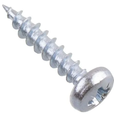Купить Саморезы универсальные с полукруглой головкой, белый цинк, 4x25 мм, 15 шт, Стройбат в интернет-магазине Akvilon.kz