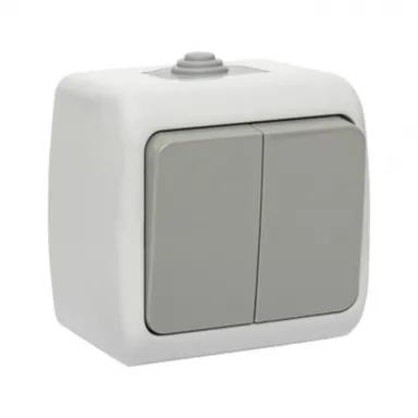 Купить Выключатель 2- клавишный 10А IP54 Мурманск в интернет-магазине Akvilon.kz