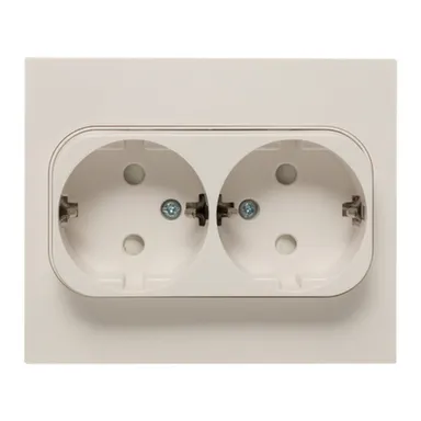 Купить Белая розетка 2-местная з/к 16А в сборе в интернет-магазине Akvilon.kz