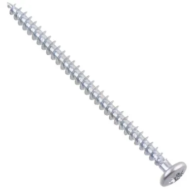 Купить Саморезы универсальные с полукруглой головкой, белый цинк, 4x50 мм, 8 шт, Стройбат в интернет-магазине Akvilon.kz